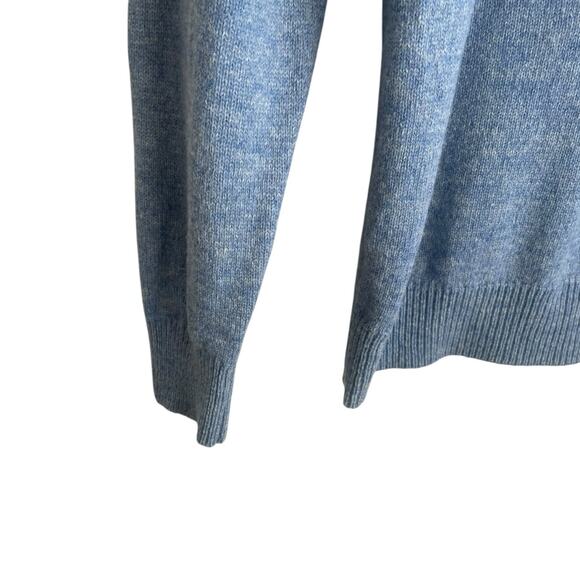 John Cabot Mens Sweater L Blue Lambswool‎ Minimal Office Travel Classic Neutral - Picture 4 of 8